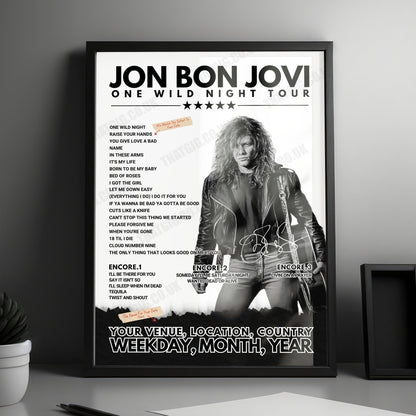 Bon Jovi Setlist Poster - American Airlines Center, Dallas, USA - April 28th, 2022