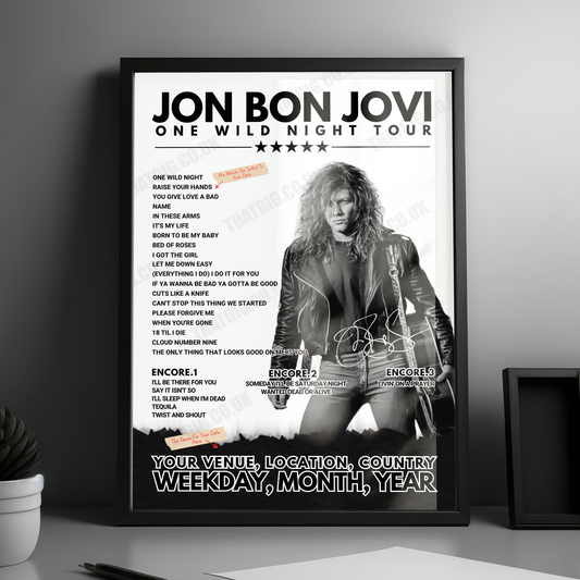 Bon Jovi Setlist Poster - American Airlines Center, Dallas, USA - April 28th, 2022