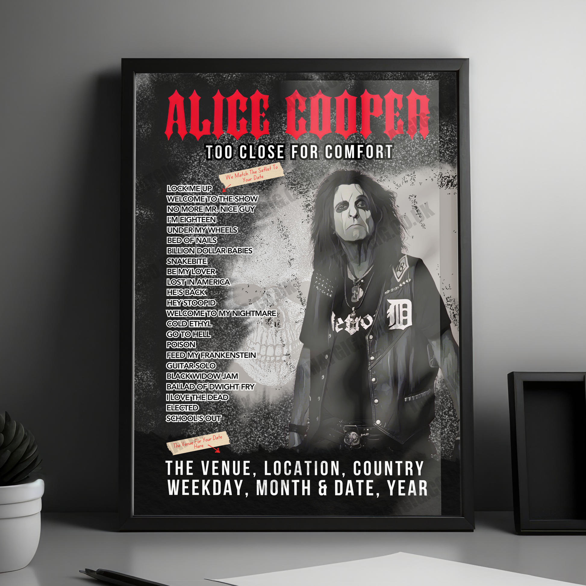 Alice Cooper Setlist Poster - Eventim Apollo, London, England - October 21st, 2024