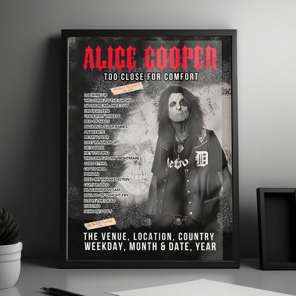 Alice Cooper Setlist Poster - Max-Schmeling-Halle, Berlin, Germany - October 9th, 2024