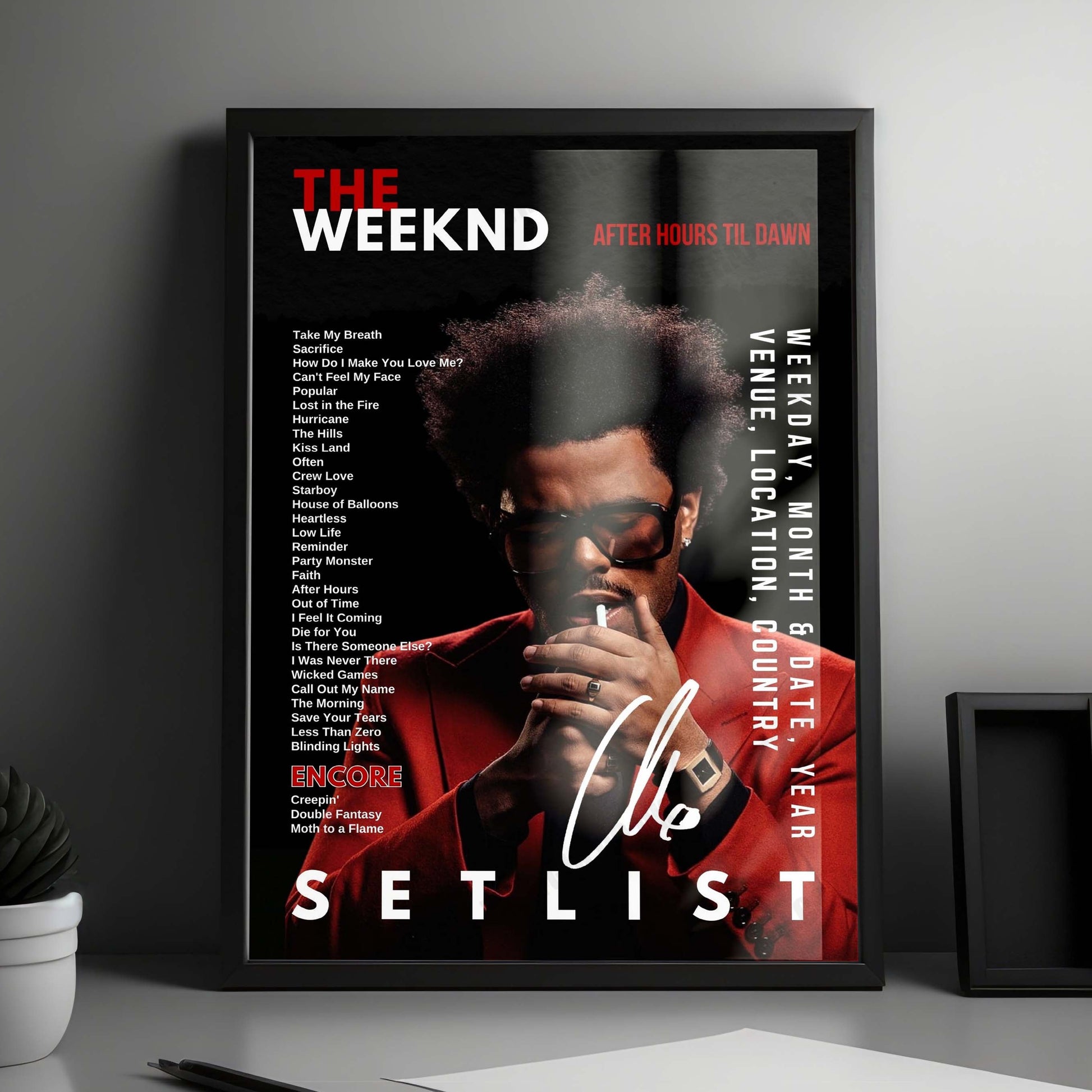 The Weeknd Setlist Poster - MetLife Stadium, East Rutherford - June 7th, 2025