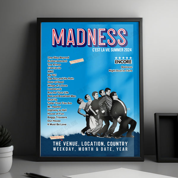 Madness Setlist Poster - Cardiff Castle, Wales - July 18th, 2024