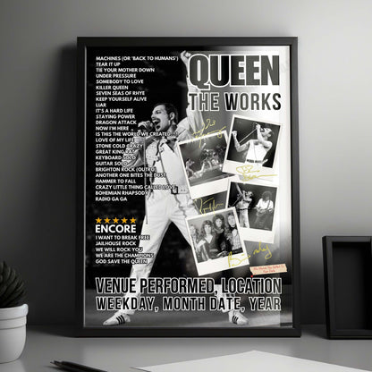 Queen Setlist Poster - Arizona Veterans Memorial Coliseum, Phoenix - September 10th, 1982
