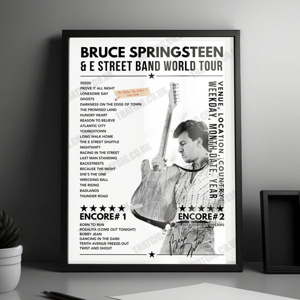Bruce Springsteen Setlist Poster - Dyrskuepladsen, Odense, Denmark - July 9th, 2024