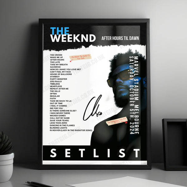 The Weeknd Setlist Poster - PGE Narodowy, Warsaw - August 9th, 2023