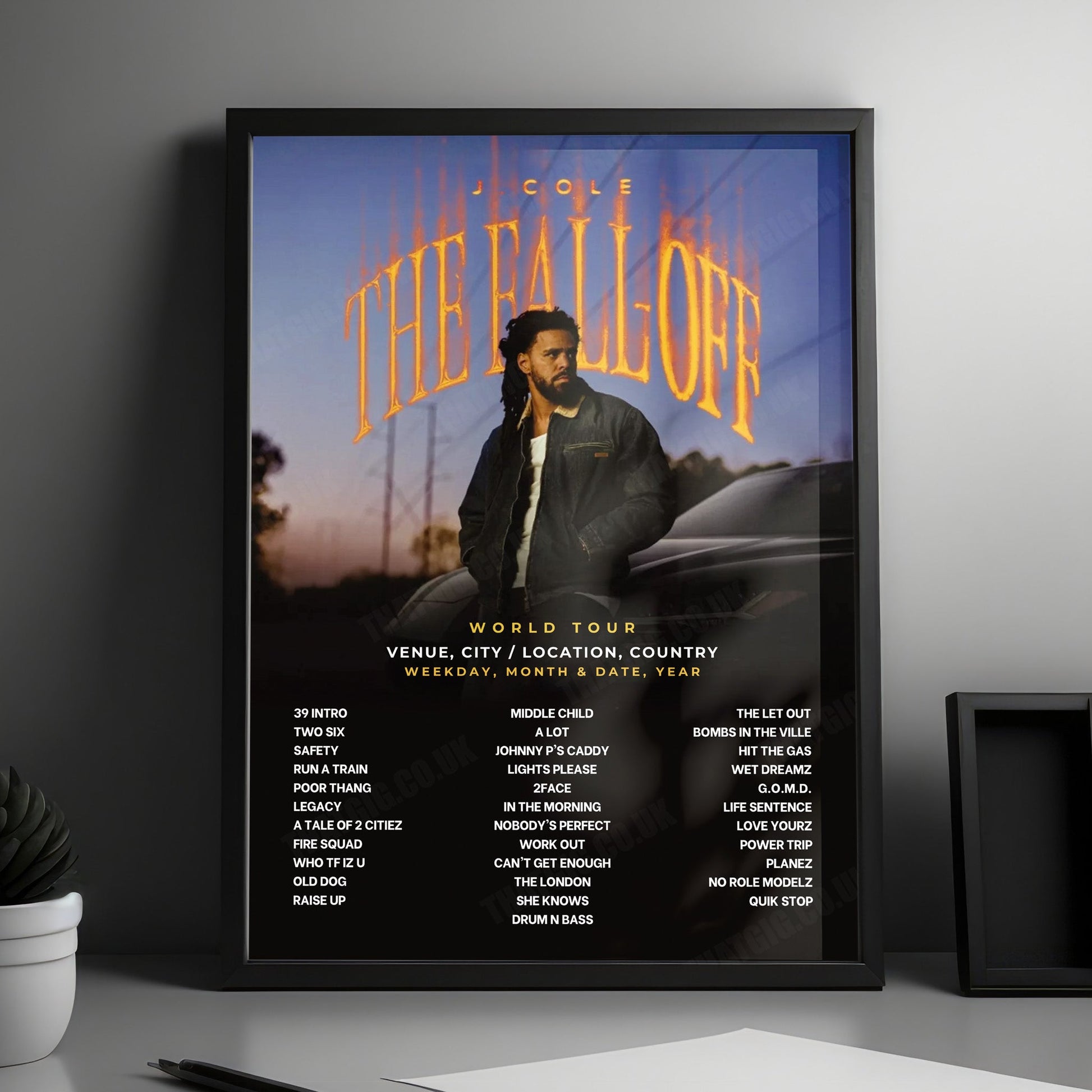 J. Cole Setlist Poster - Crypto.com Arena, Los Angeles - September 1st, 2026