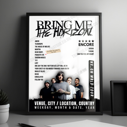 Bring Me the Horizon Setlist Poster - Festivalterrein Stenehei, Dessel - June 22nd, 2024
