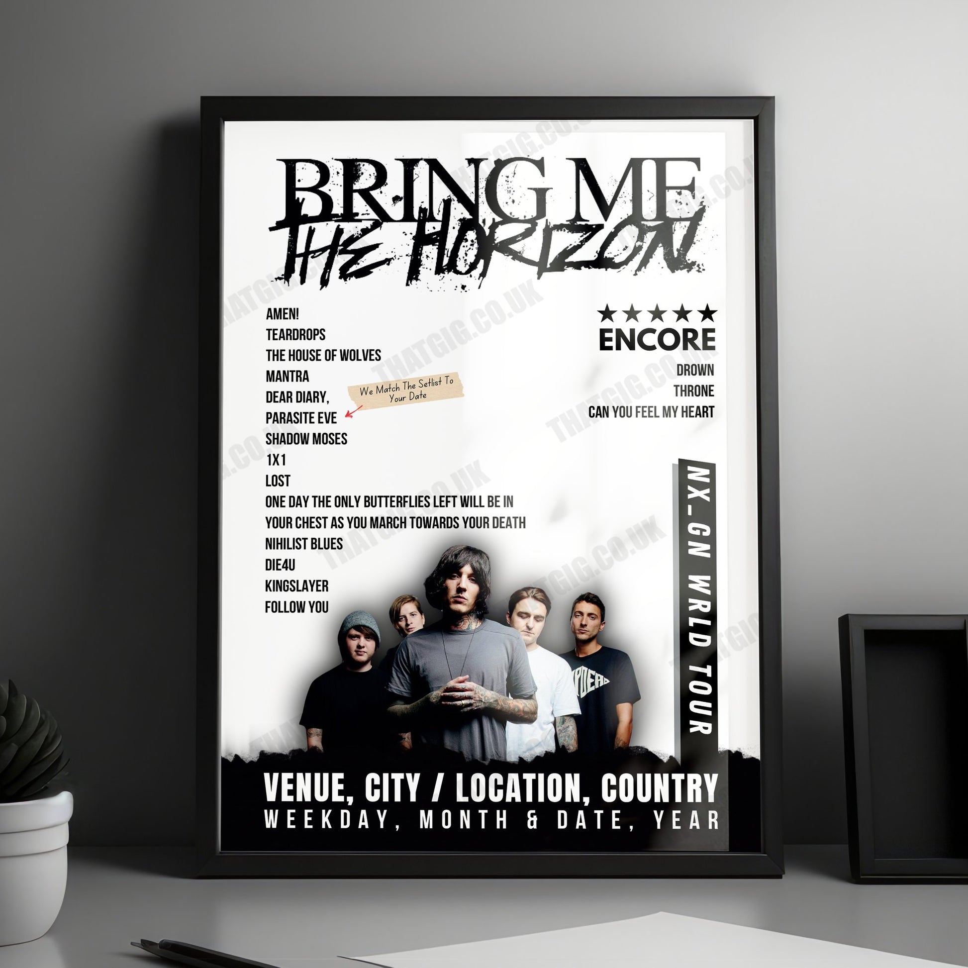 Bring Me the Horizon Setlist Poster - Pannonia Fields II, Nickelsdorf - June 16th, 2024