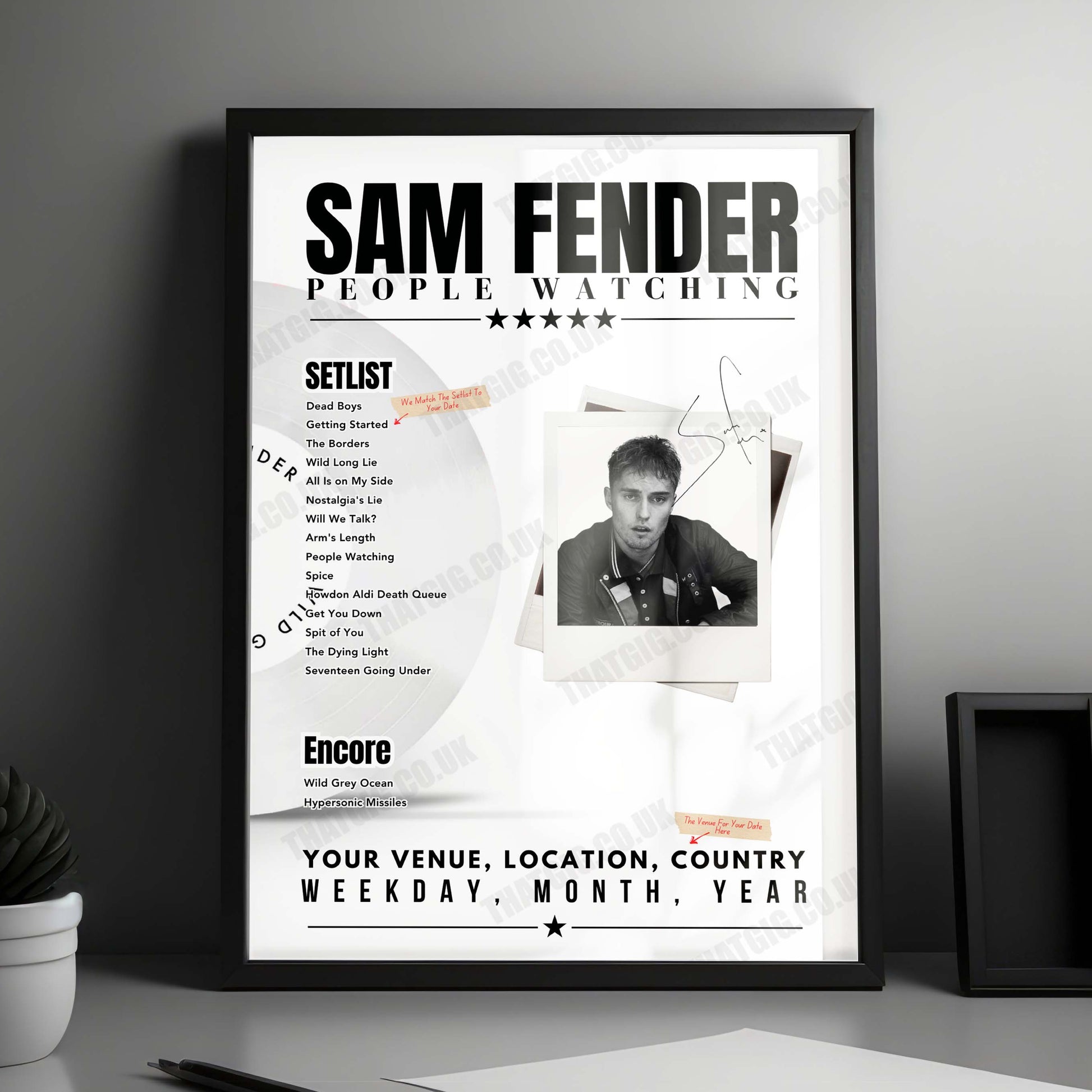 Sam Fender Setlist Poster - Co-op Live, Manchester - December 7th, 2024