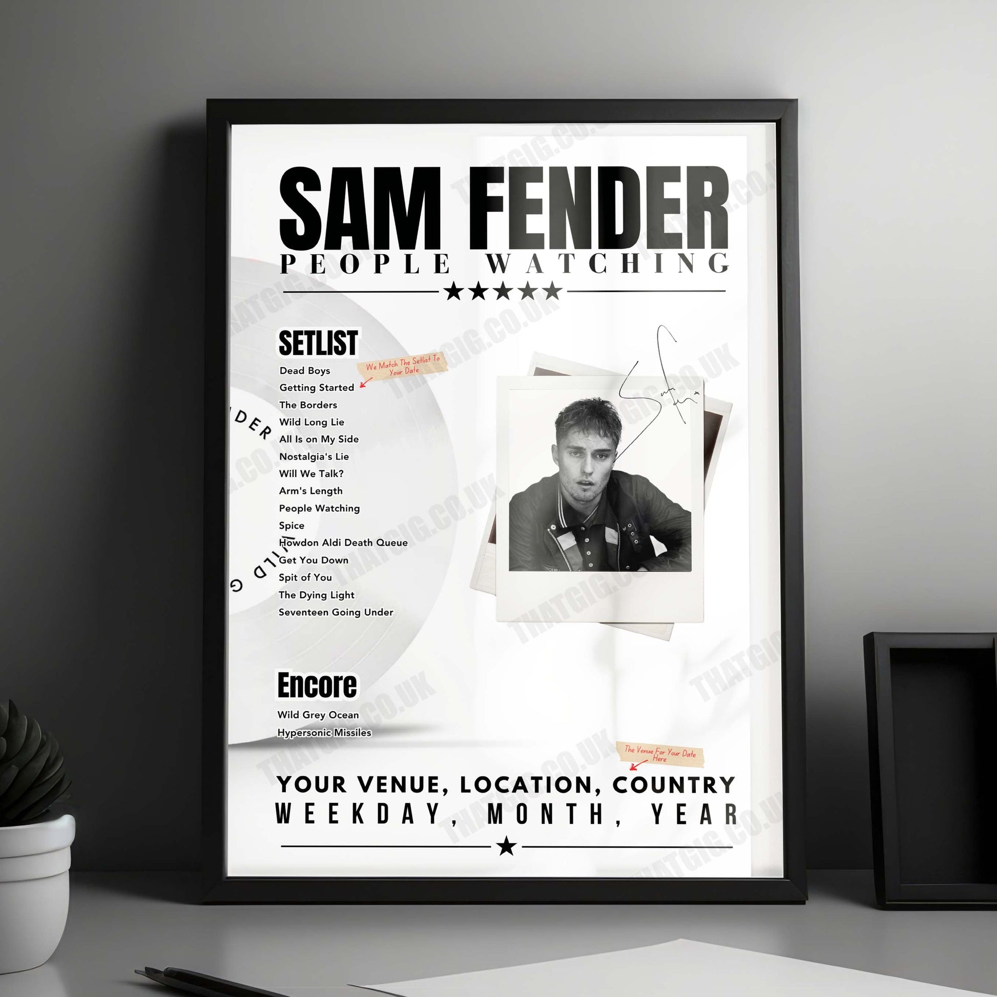 Sam Fender Setlist Poster - The O2 Arena, London - March 1st, 2025