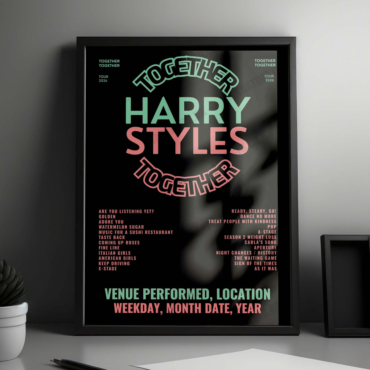 Harry Styles Setlist Poster - Wembley Stadium, London - June 12th, 2026