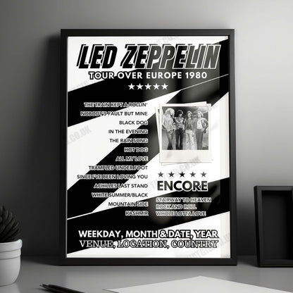 Led Zeppelin Setlist Poster - Madison Square Garden, New York - May 14th, 1988