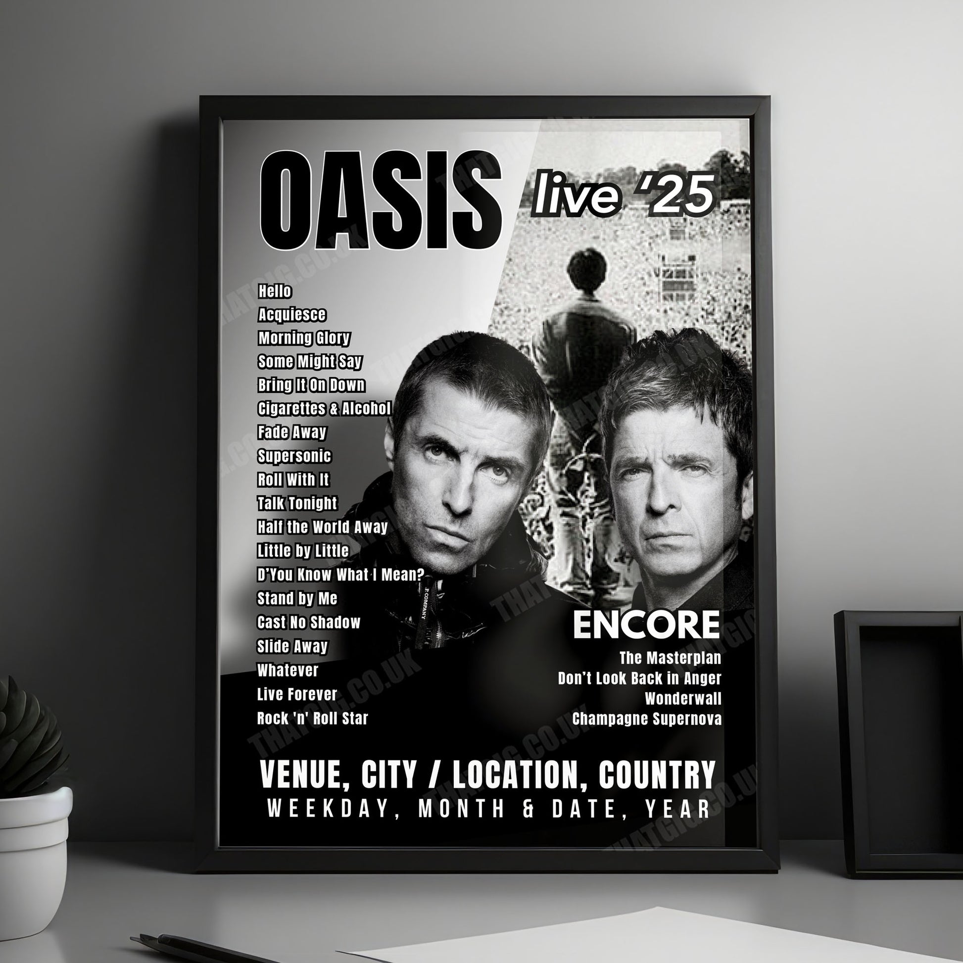 Oasis Setlist Poster - Heaton Park, Manchester - July 19th, 2025