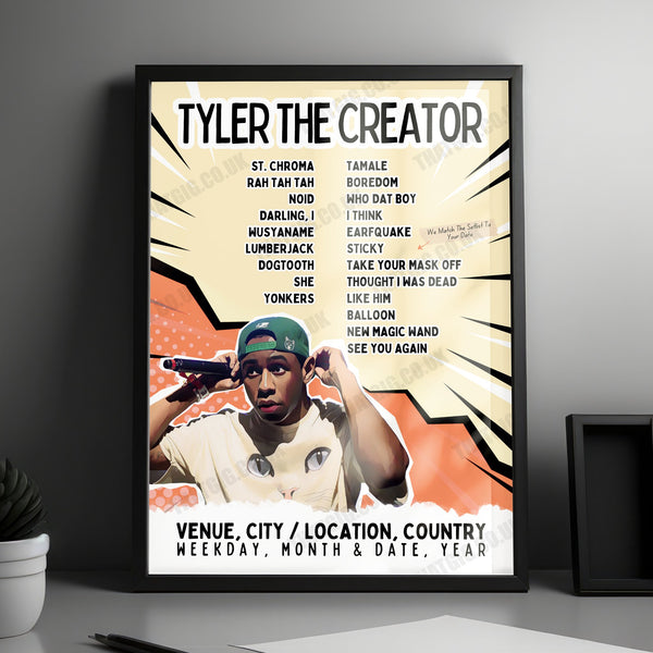 Tyler, The Creator Setlist Poster - Camp Flog Gnaw Carnival 2024 - November 16th, 2024