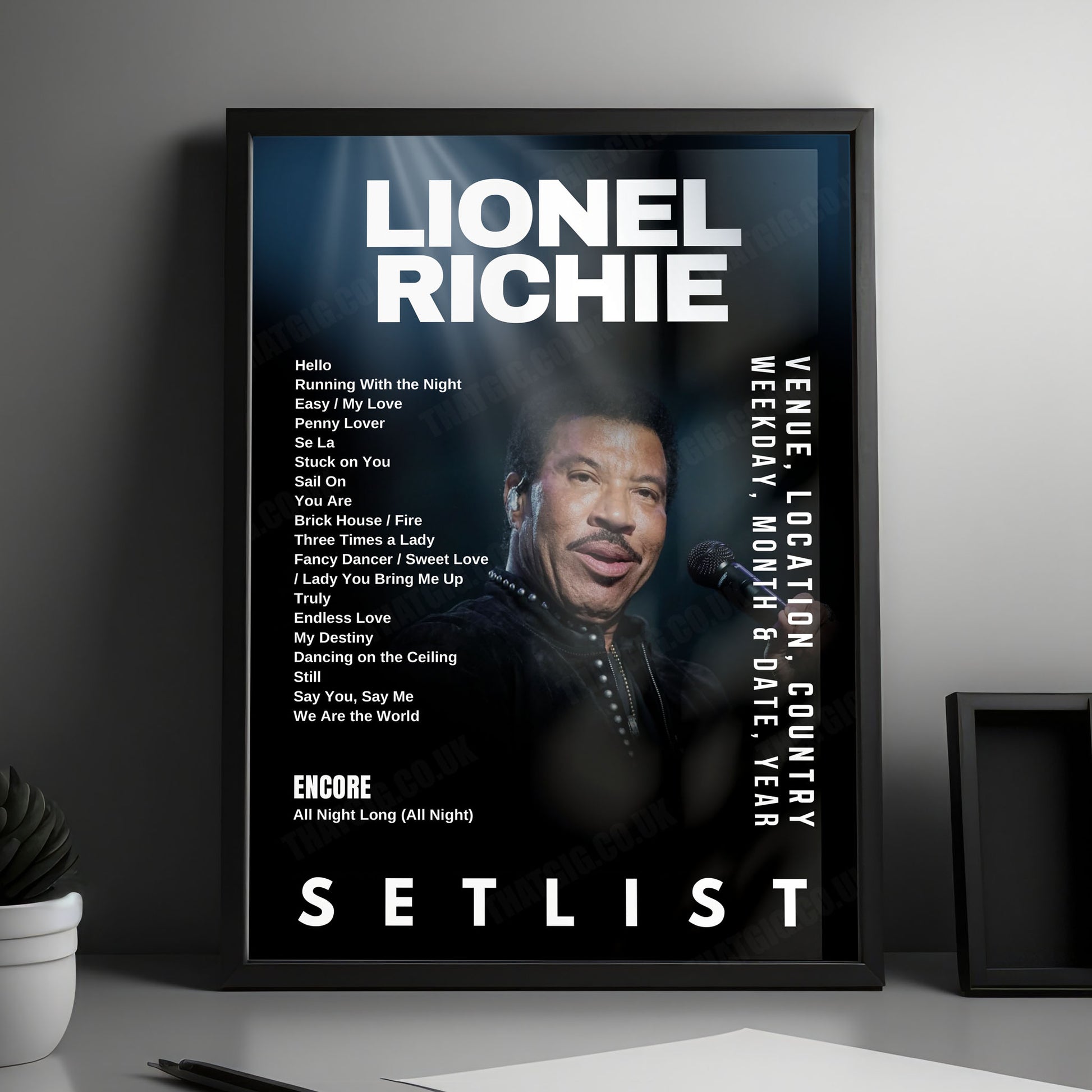 Lionel Richie Setlist Poster - The SSE Arena Belfast, Belfast - May 31st, 2025