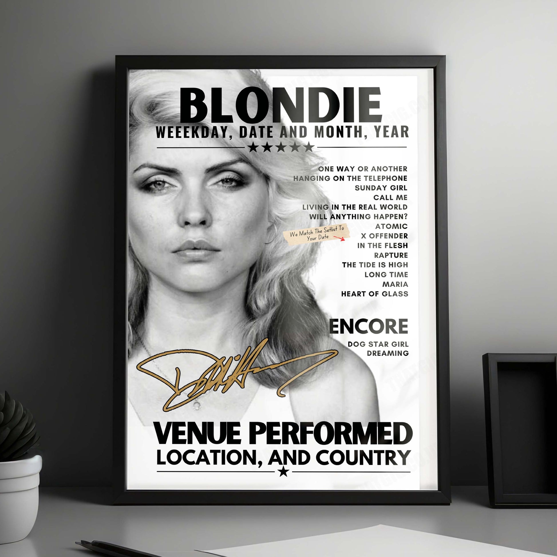 Blondie Setlist Poster - Caribbean Gardens, Melbourne - April 20th, 2024