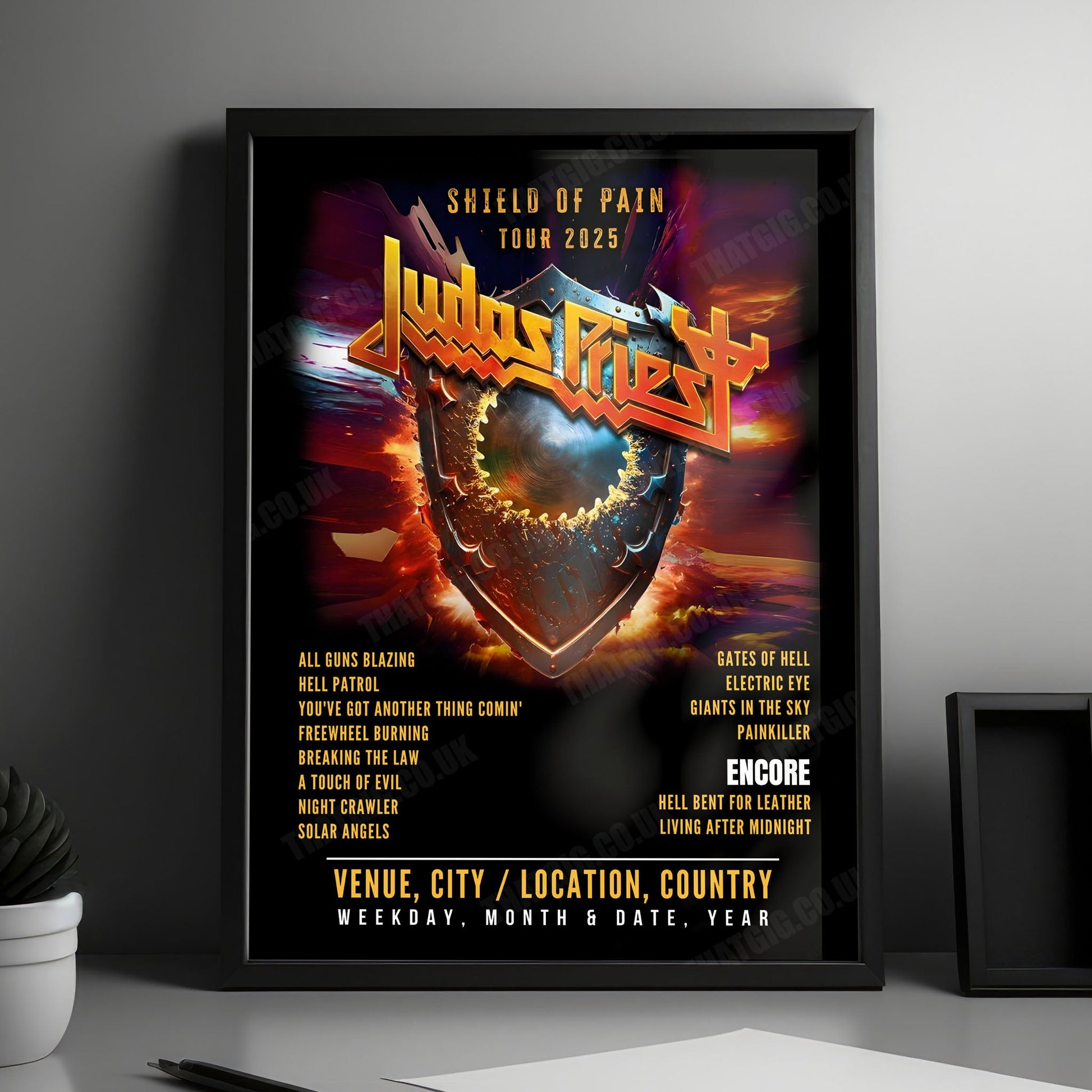 Judas Priest Setlist Poster - Rudolf Weber-Arena, Oberhausen - July 20th, 2025