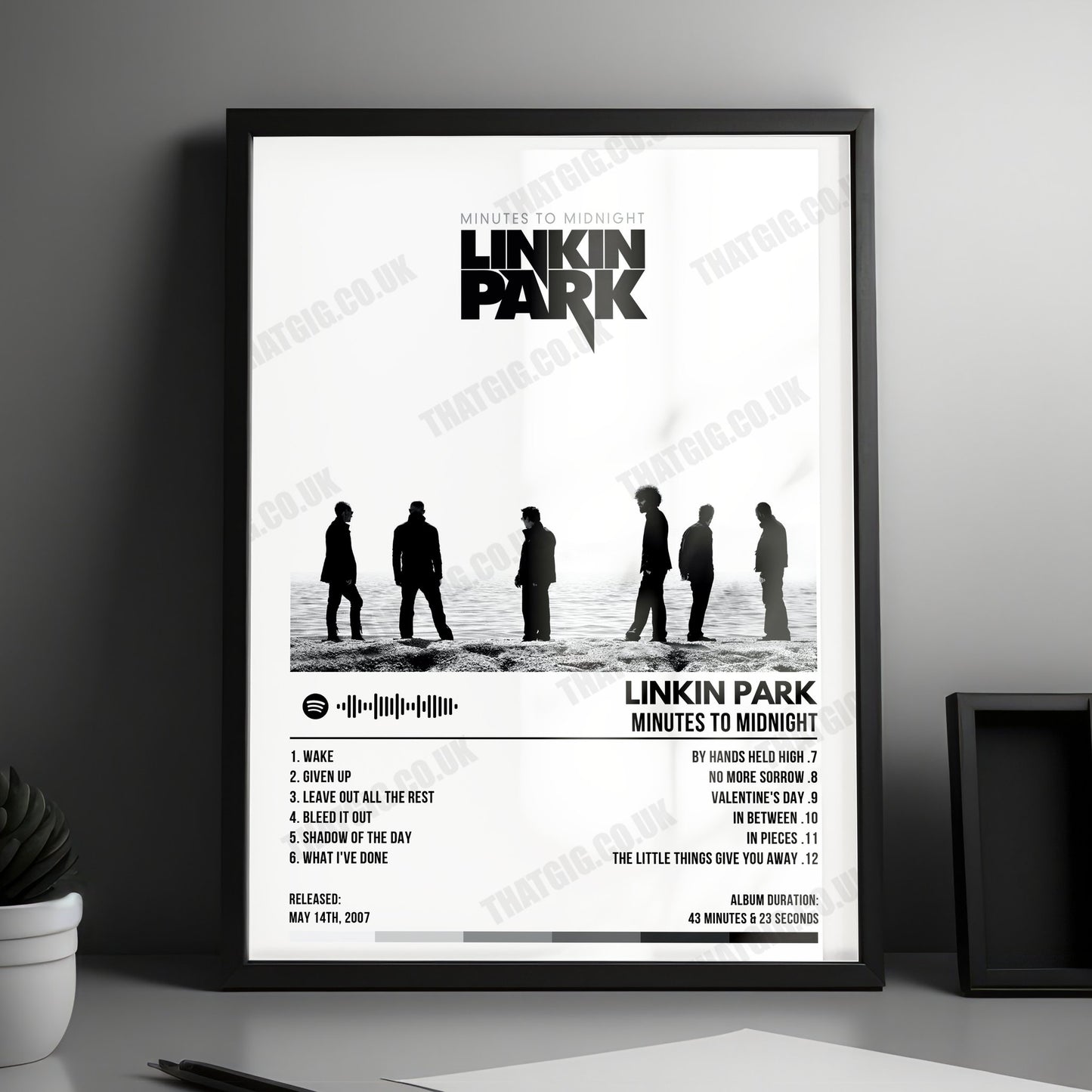 Linkin Park "Minutes to Midnight" Album Cover Poster - with Complete Tracklist