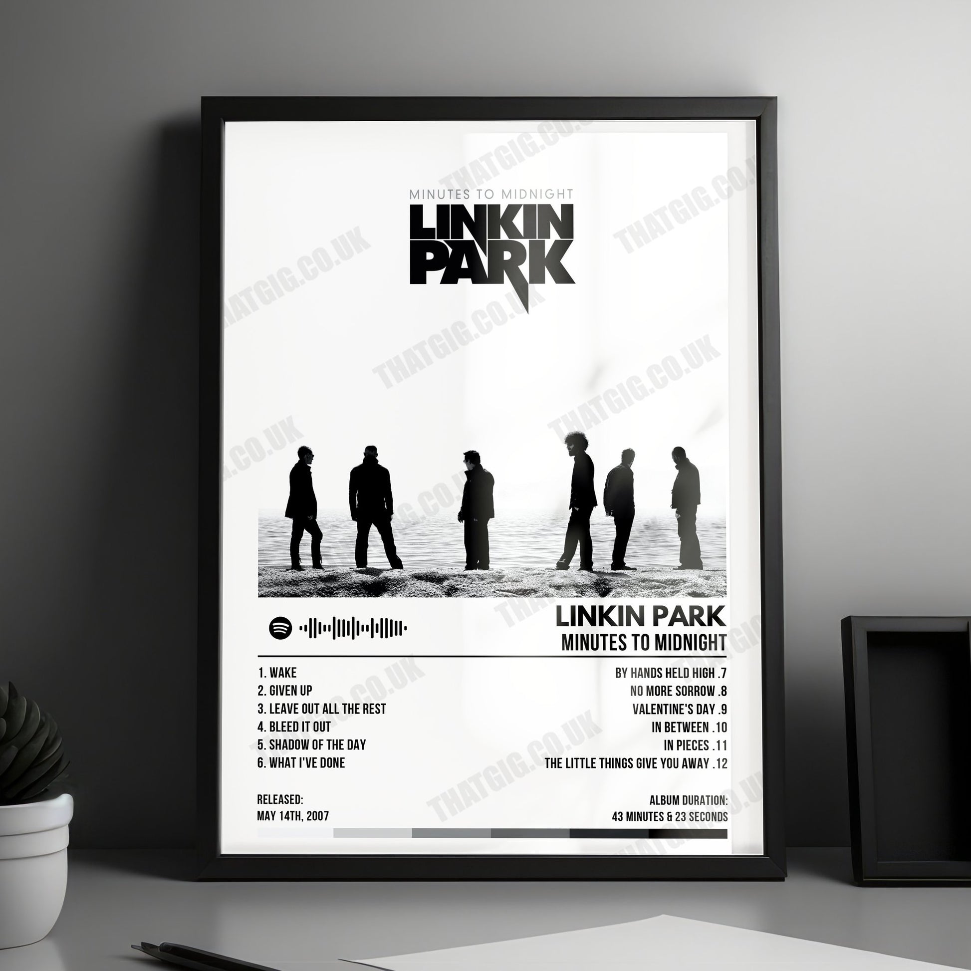 Linkin Park "Minutes to Midnight" Album Cover Poster - with Complete Tracklist