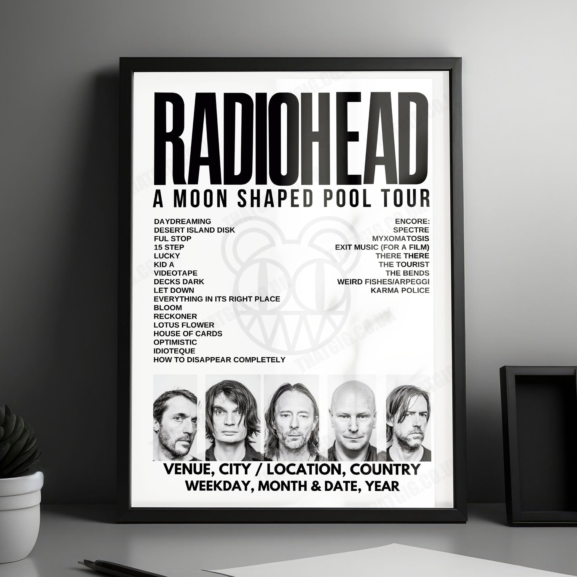 Radiohead Setlist Poster - American Airlines Arena, Miami - March 30th, 2017