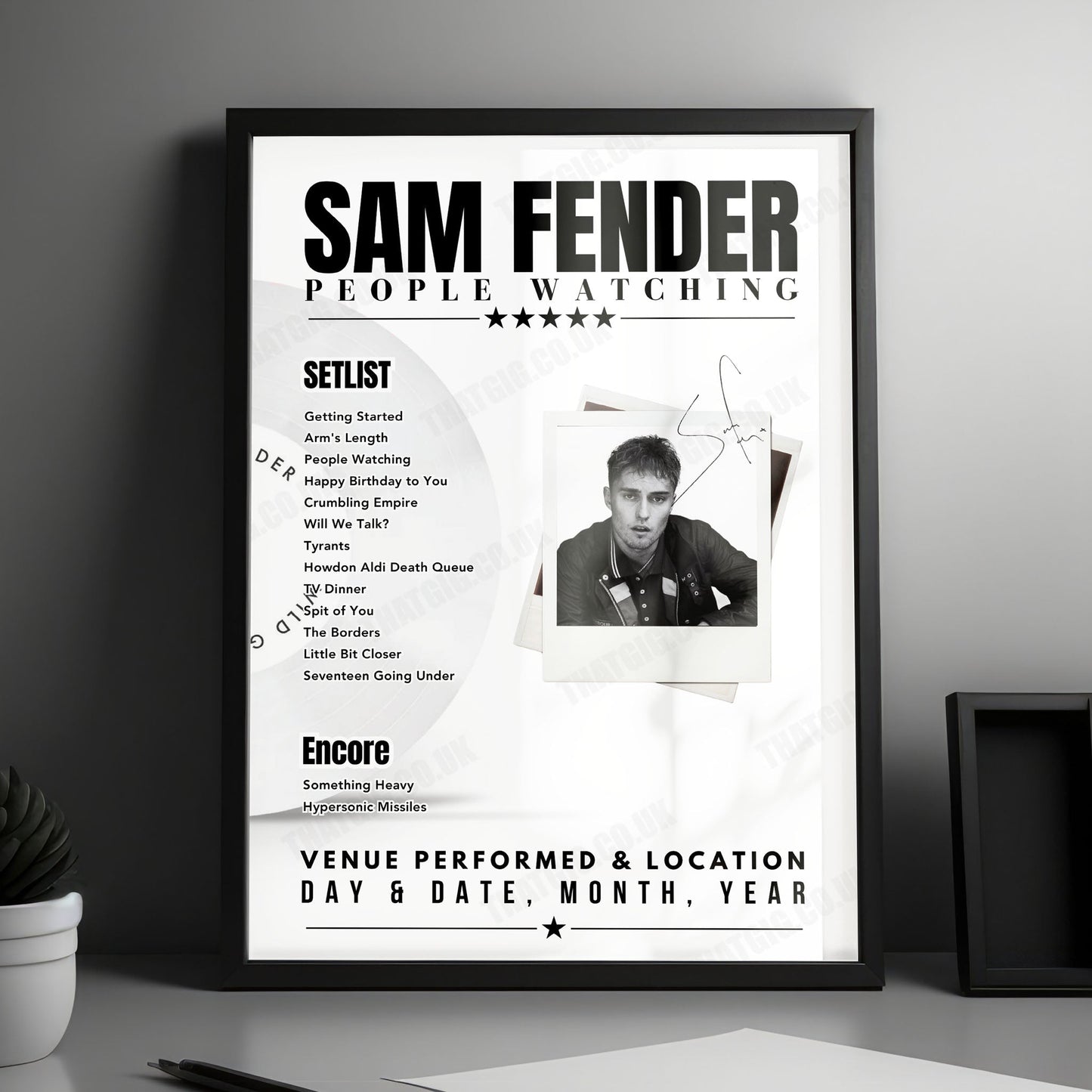 Sam Fender Setlist Poster - Place Bell, Laval - October 1st, 2025