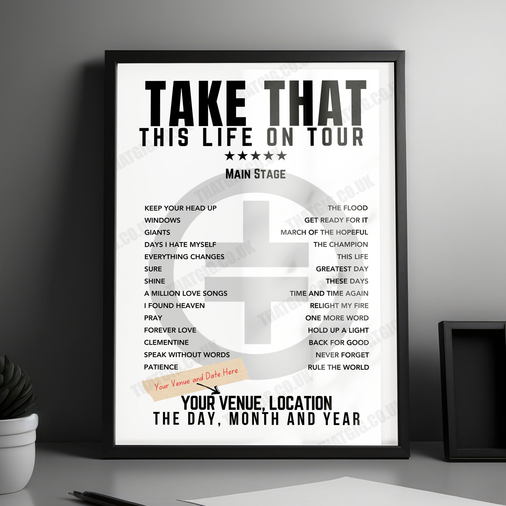 Take That Setlist Poster - The O2 Arena London | May 1st, 2024 – That Gig