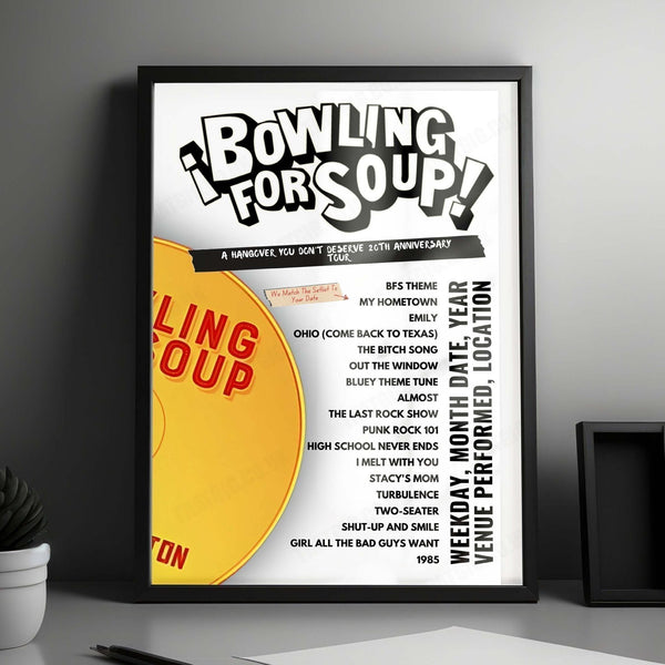 Bowling For Soup Setlist Poster - Empress Ballroom, Blackpool - February 5th, 2025