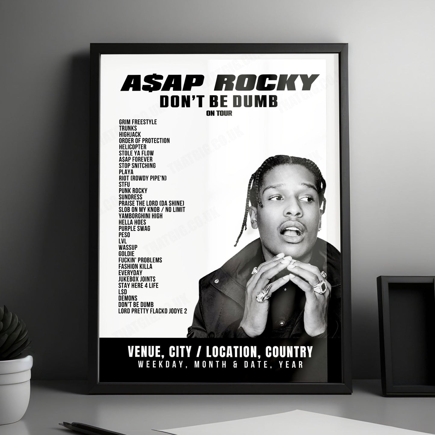 A$AP Rocky Setlist Poster - Ziggo Dome, Amsterdam - August 27th, 2026