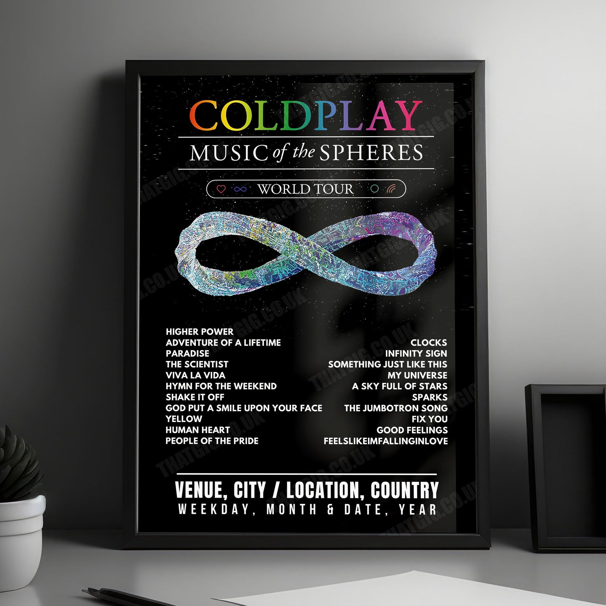 Coldplay Setlist Poster - Kai Tak Stadium, Hong Kong - April 9th, 2025