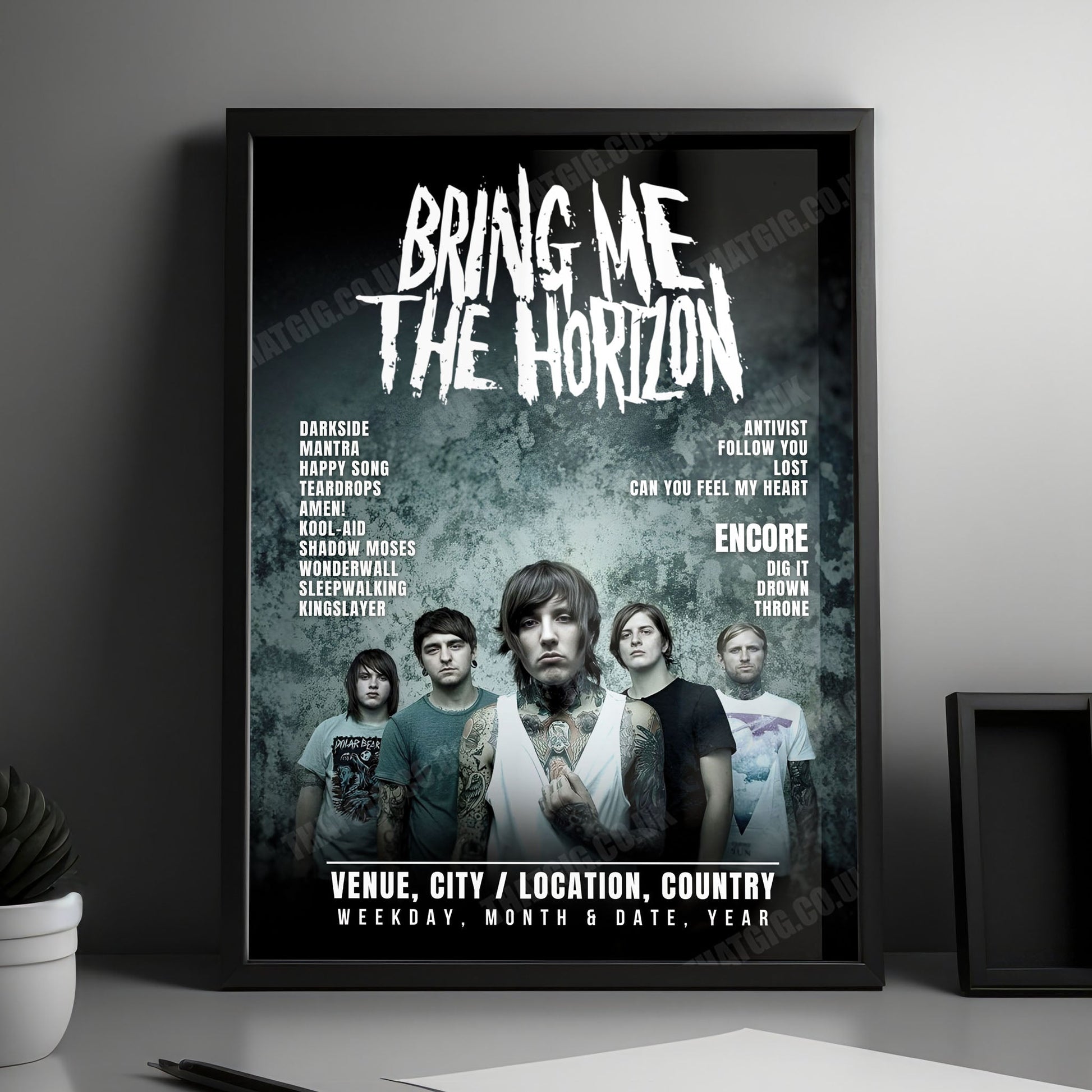 Bring Me the Horizon Setlist Poster - Intuit Dome, Inglewood - October 3rd, 2025