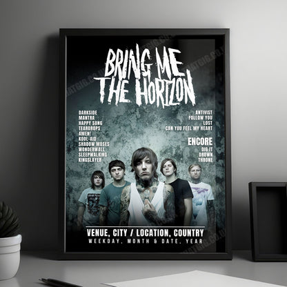 Bring Me the Horizon Setlist Poster - Intuit Dome, Inglewood - October 3rd, 2025