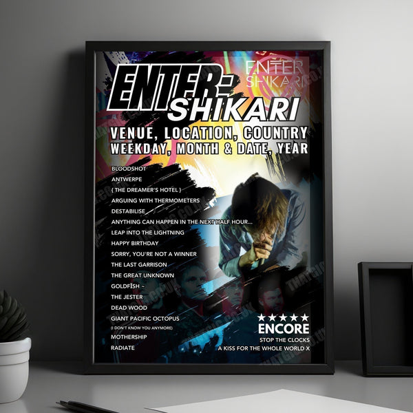 Enter Shikari Setlist Poster - Palladium Times Square, New York, NY, USA - October 19th, 2024