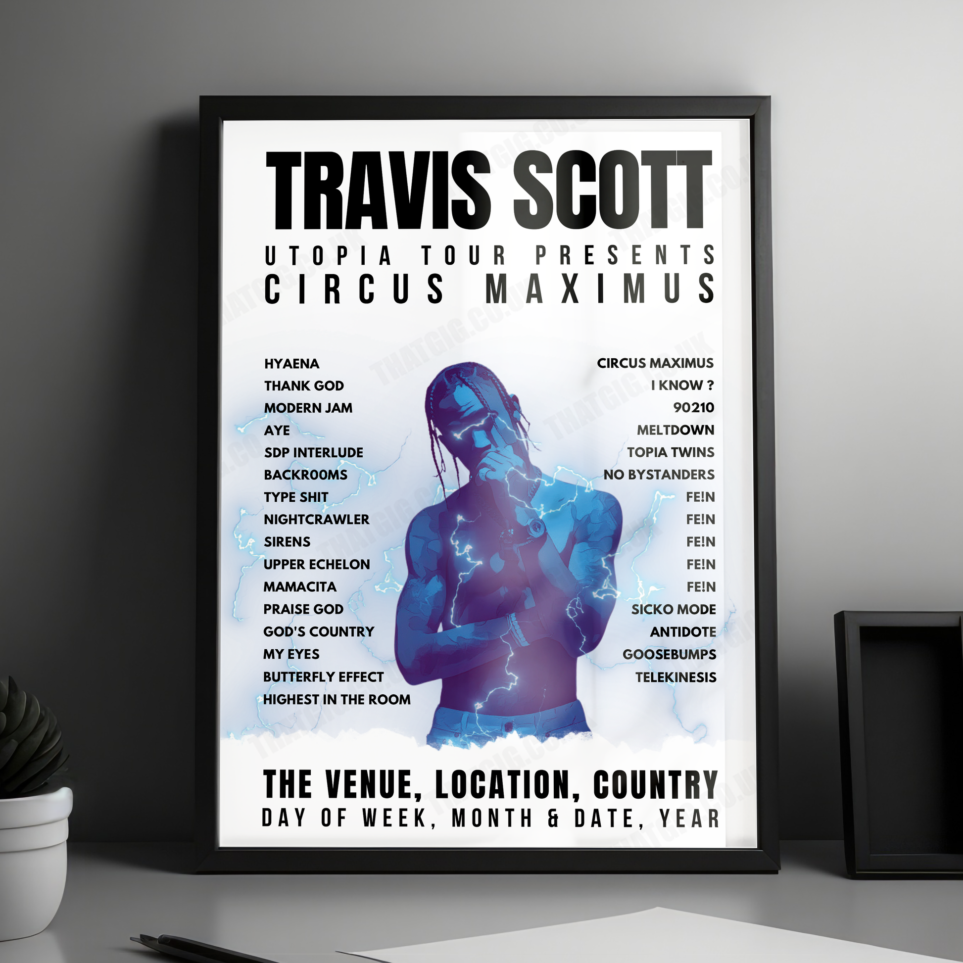 Travis Scott Setlist Poster - BOK Center, Tulsa - November 18th, 2023