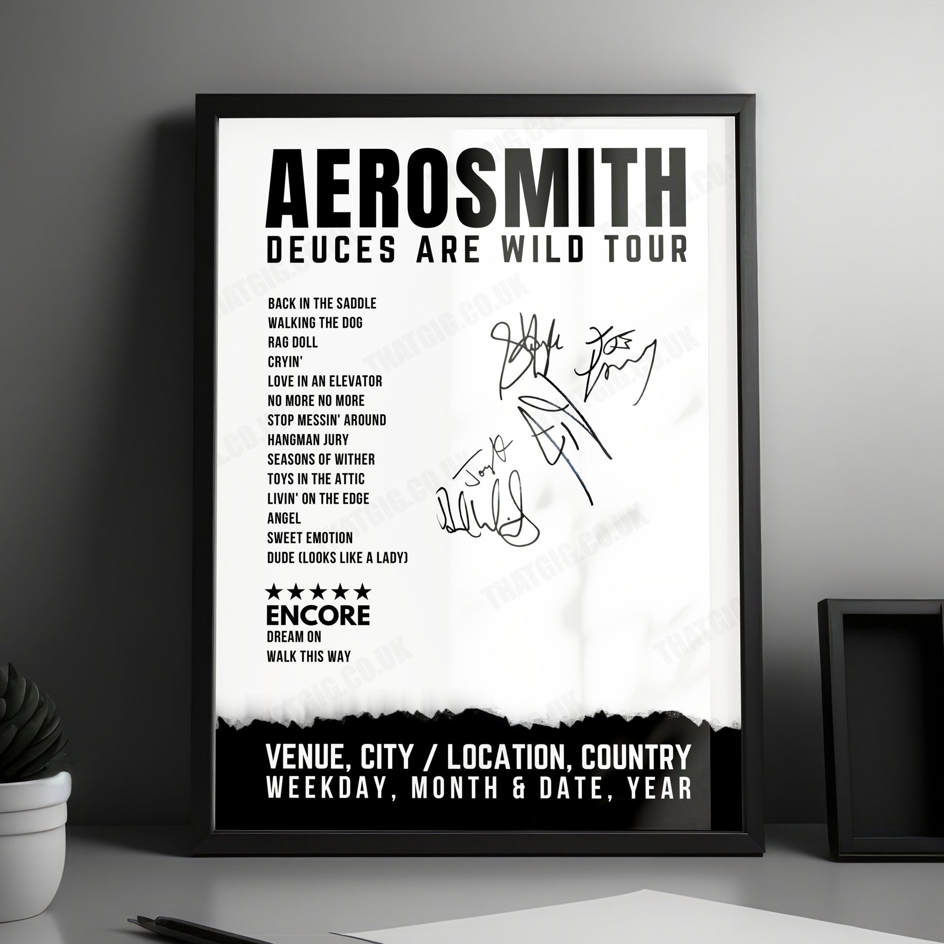 Aerosmith Setlist Poster - Park Theater at Park MGM, Las Vegas - June 24th, 2019