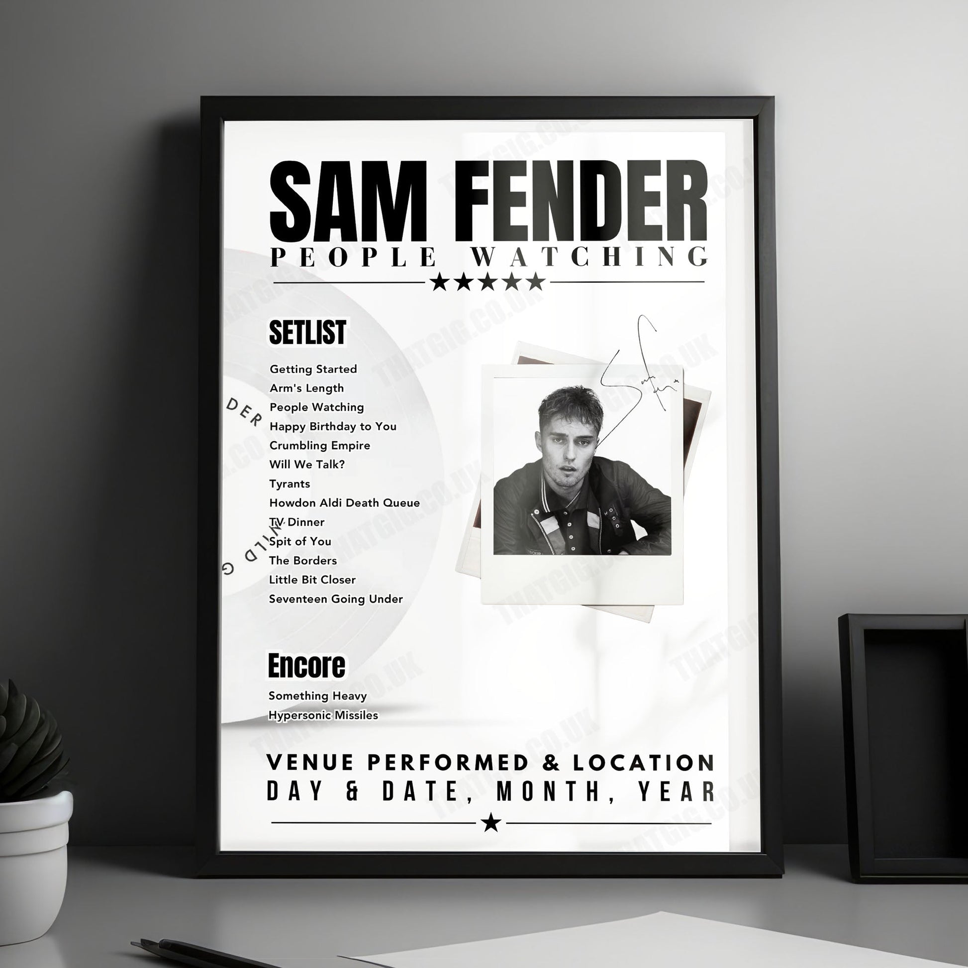 Sam Fender Setlist Poster - Valbyparken, Copenhagen - August 8th, 2025