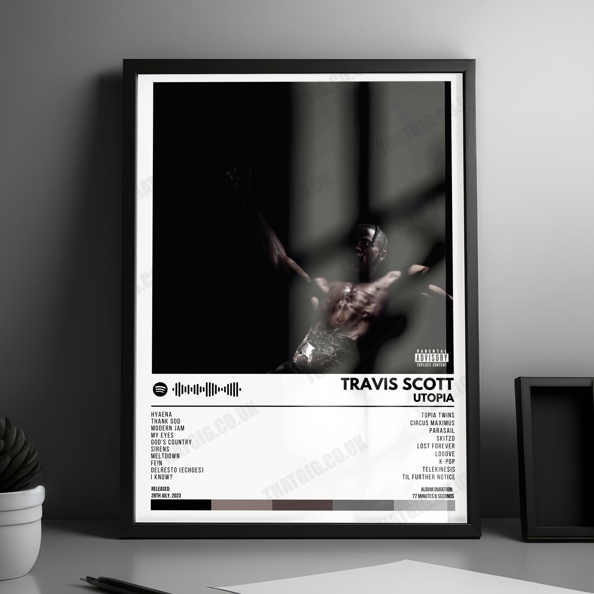 Travis Scott - Utopia Album Poster - with Complete Tracklist