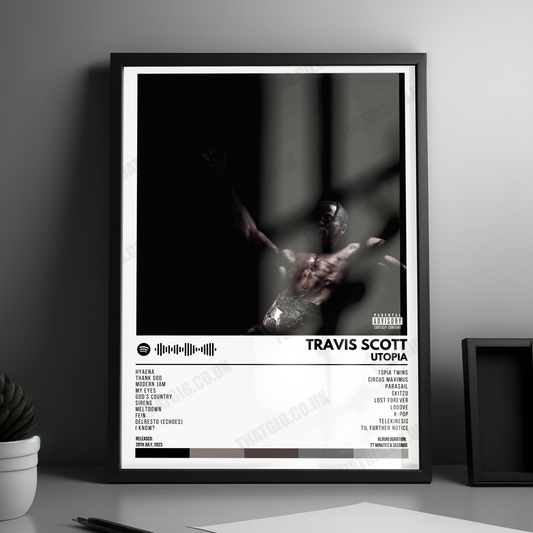 Travis Scott - Utopia Album Poster - with Complete Tracklist