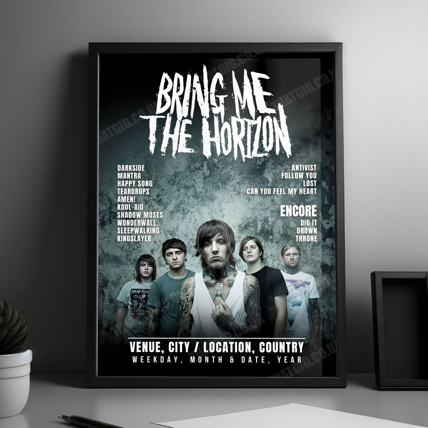 Bring Me the Horizon Setlist Poster - Lenovo Center, Raleigh - September 23rd, 2025