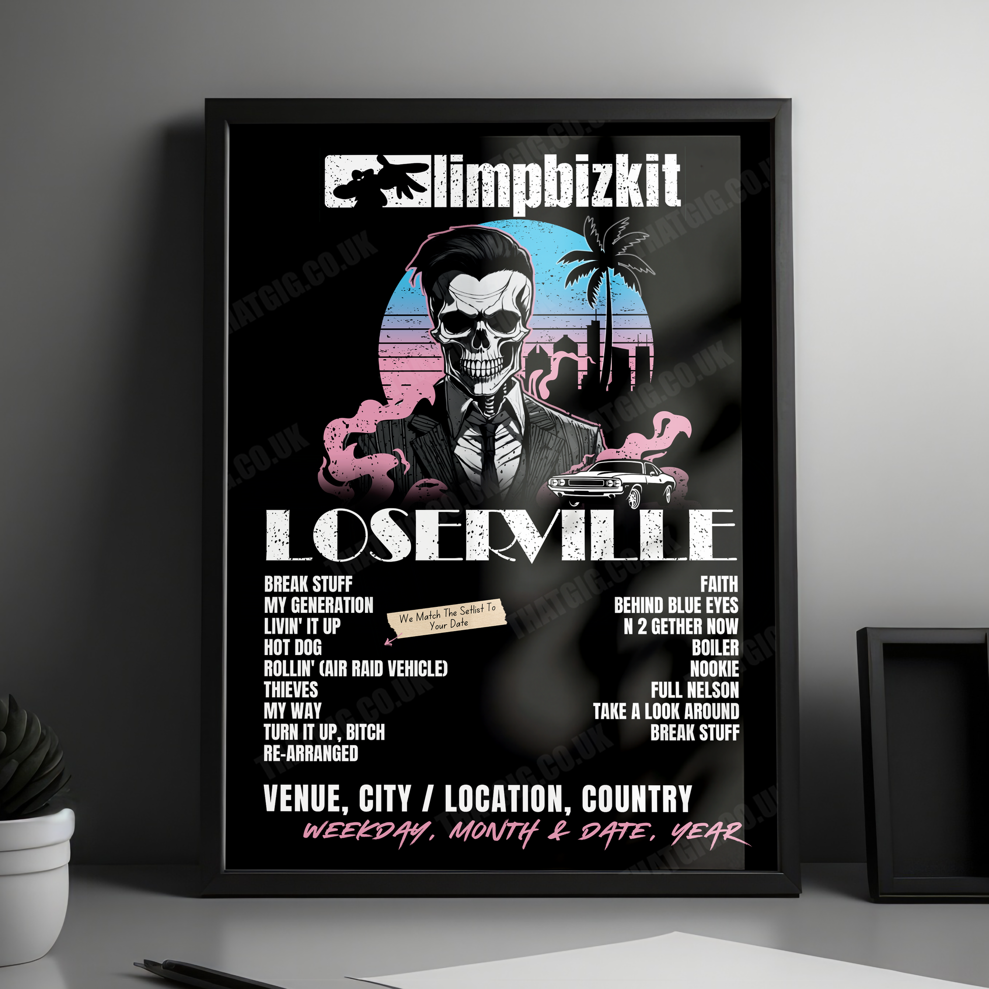 Limp Bizkit Setlist Poster - Utah First Credit Union Amphitheatre, West Valley City, UT, USA - August 18th, 2024