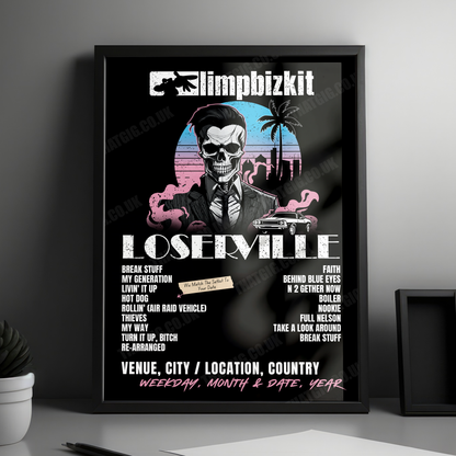 Limp Bizkit Setlist Poster - Utah First Credit Union Amphitheatre, West Valley City, UT, USA - August 18th, 2024