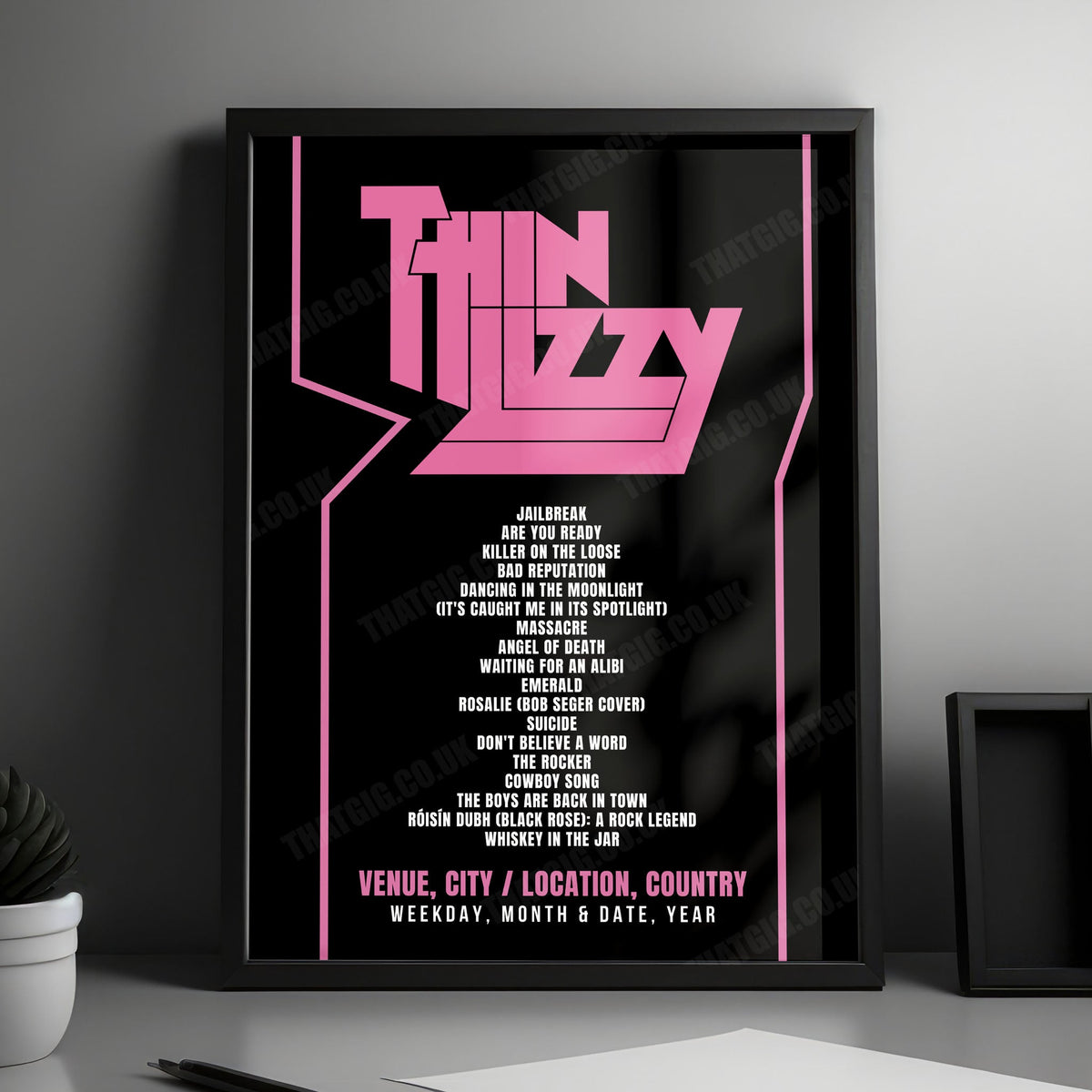 Thin Lizzy Setlist Poster - Turbinenhalle, Oberhausen - July 22nd, 2012