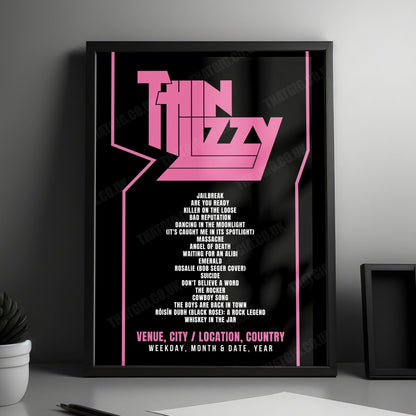 Thin Lizzy Setlist Poster - Turbinenhalle, Oberhausen - July 22nd, 2012