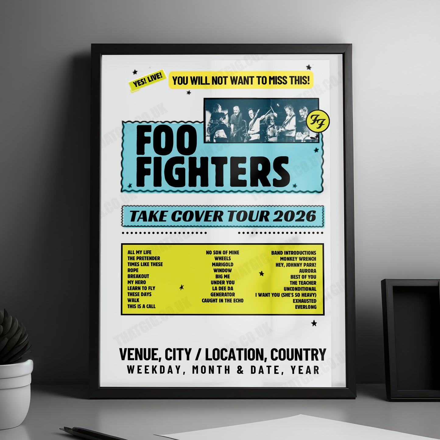 Foo Fighters Setlist Poster - Coopers Stadium, Adelaide - November 17th, 2026