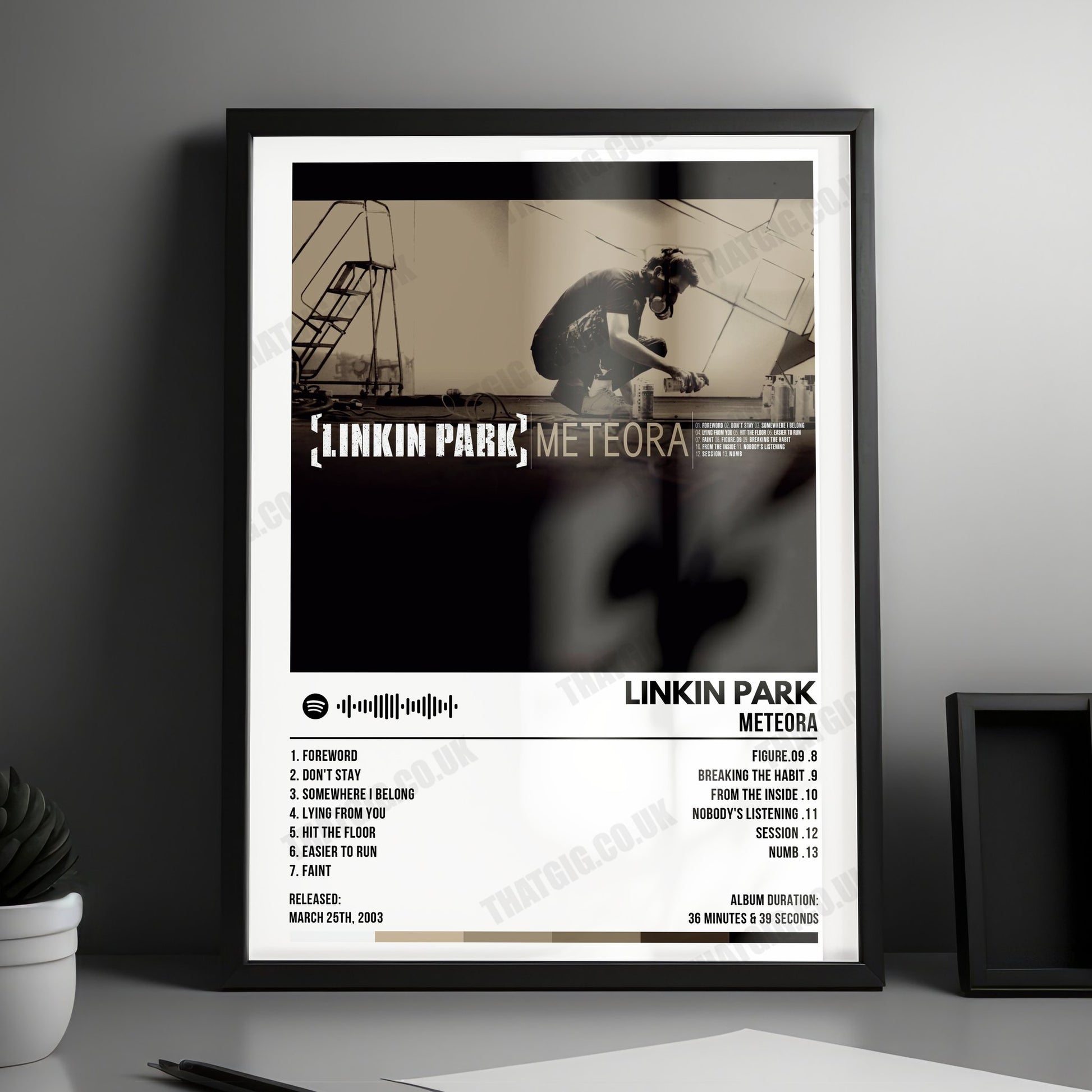 Linkin Park "Meteora" Album Cover Poster - with Complete Tracklist