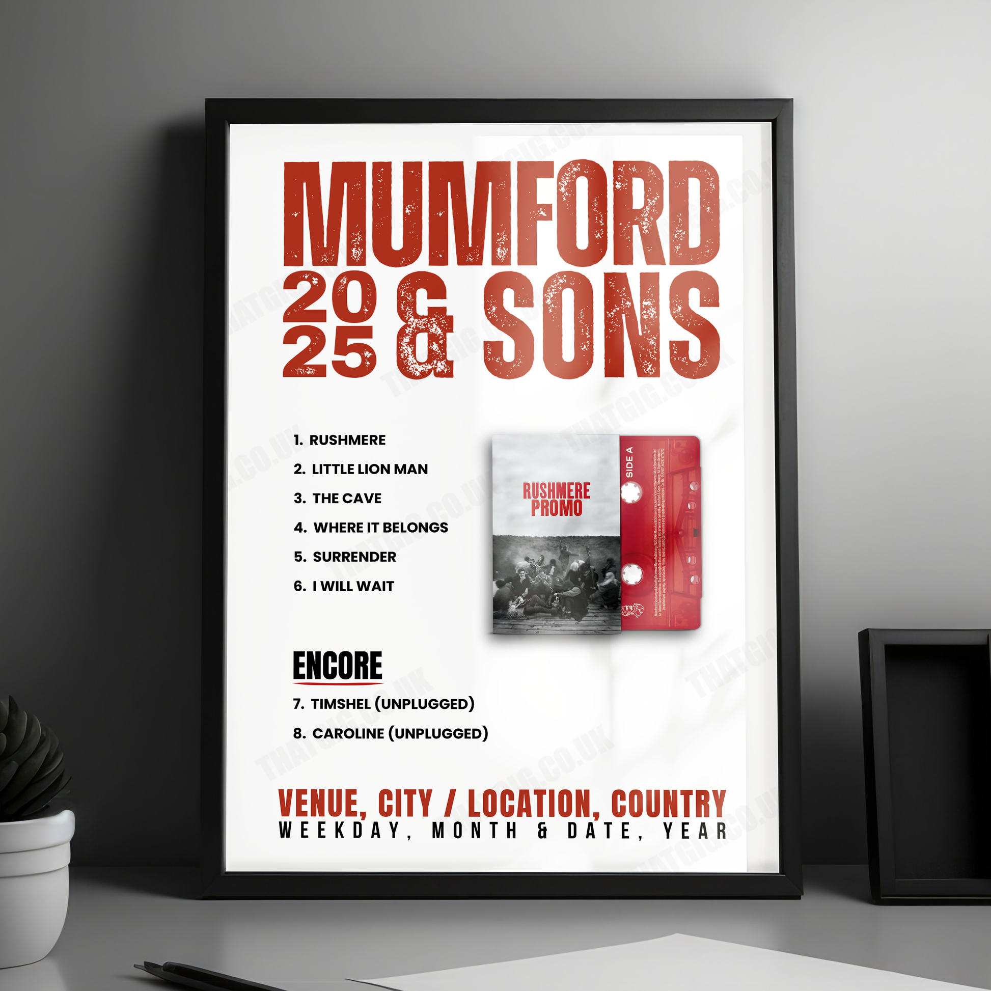 Mumford & Sons Setlist Poster - 3 Mills, London - March 3rd, 2025
