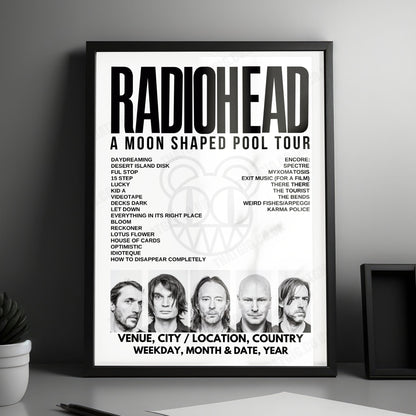 Radiohead Setlist Poster - Worthy Farm, Pilton - June 23rd, 2017