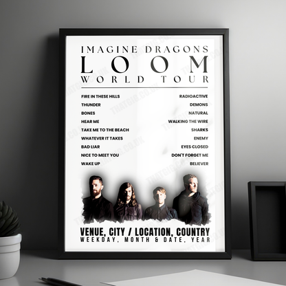 Imagine Dragons Setlist Poster - Hangzhou Olympic Sports Centre Gymnasium, Hangzhou - April 4th, 2025