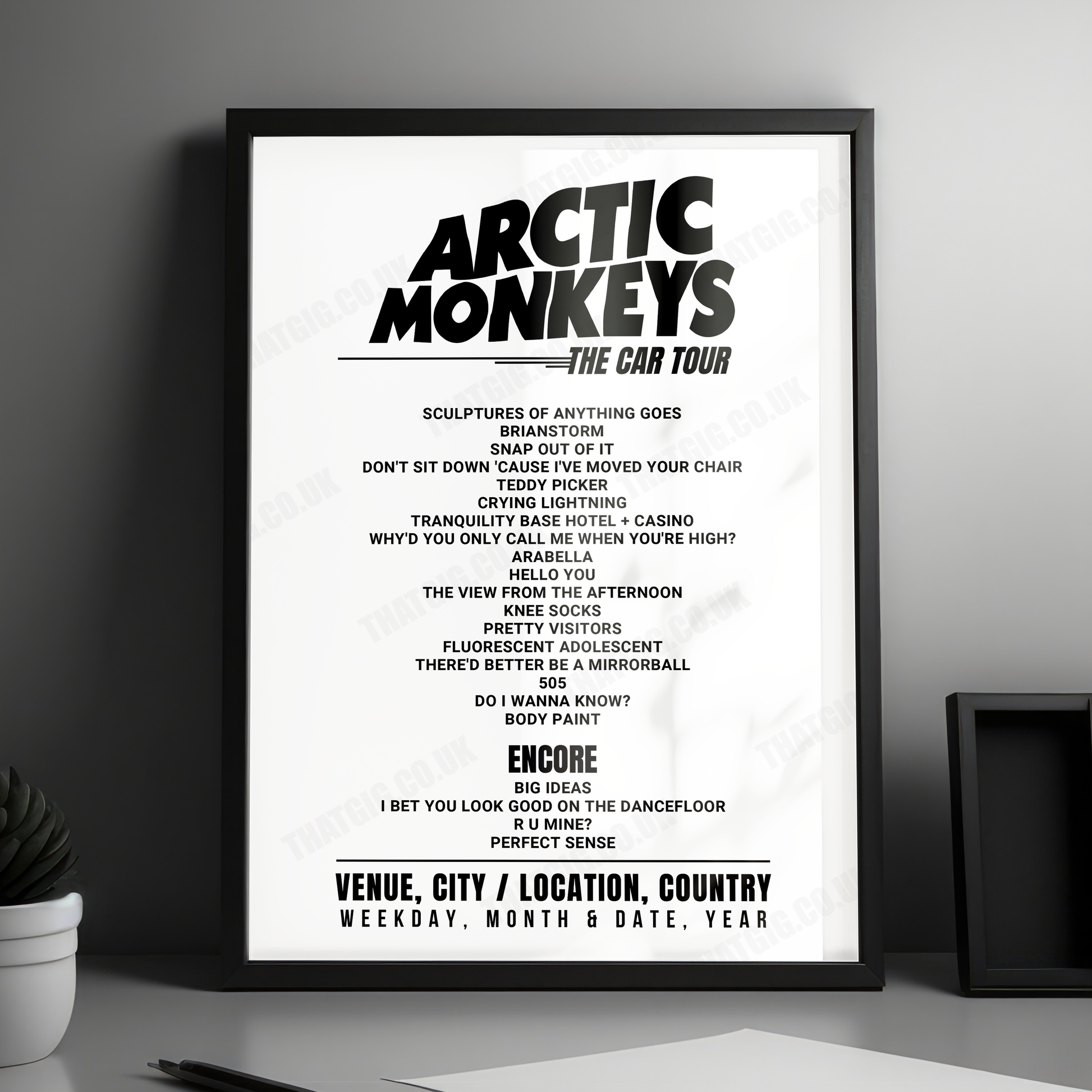 Arctic Monkeys Setlist Poster - 3Arena, Dublin - October 17th, 2023