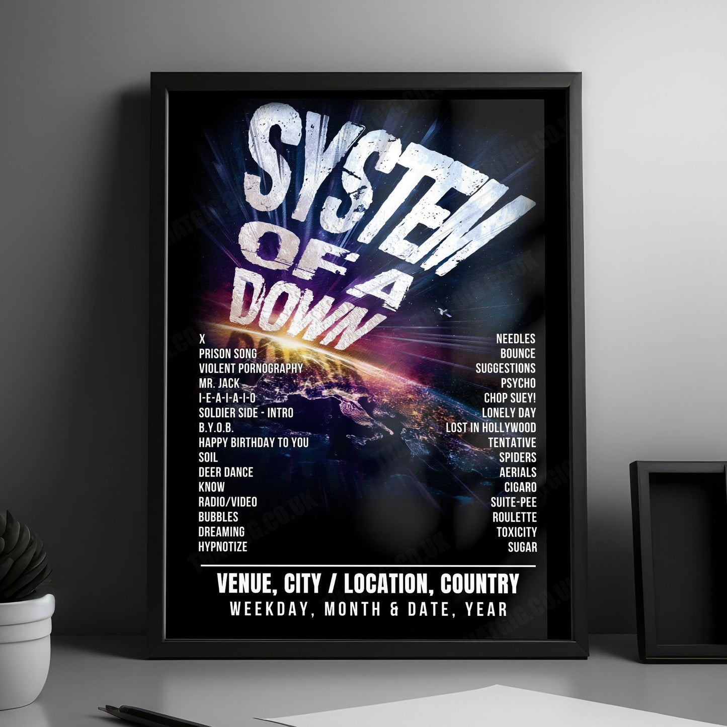 System of a Down Setlist Poster - Allianz Parque, São Paulo - May 10th, 2025