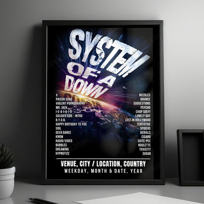 System of a Down Setlist Poster - Allianz Parque, São Paulo - May 10th, 2025